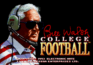 Заставка игры Bill Walsh College Football